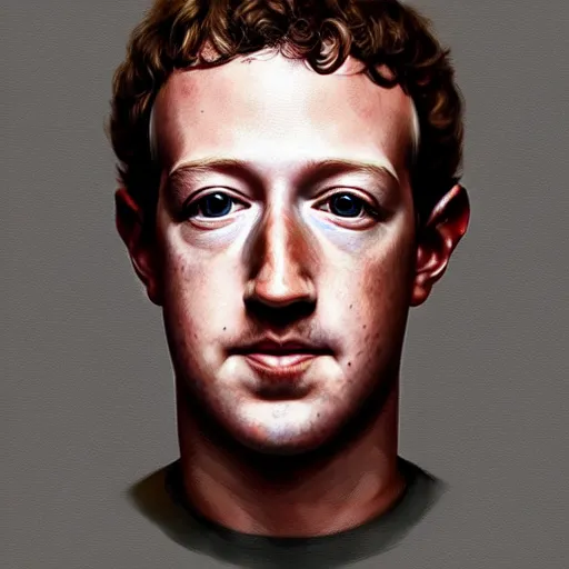 Image similar to portrait of mark zuckerberg, very detailed, art contest winner on behance, trendy on deviant art, by artgem, greg rutkowski