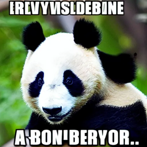 Prompt: meme panda.