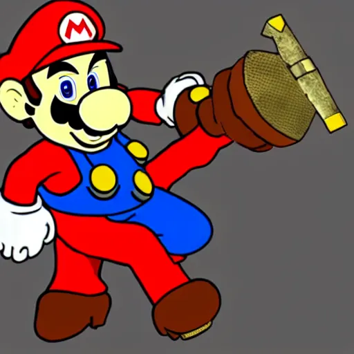 Prompt: mario in medieval knight armor