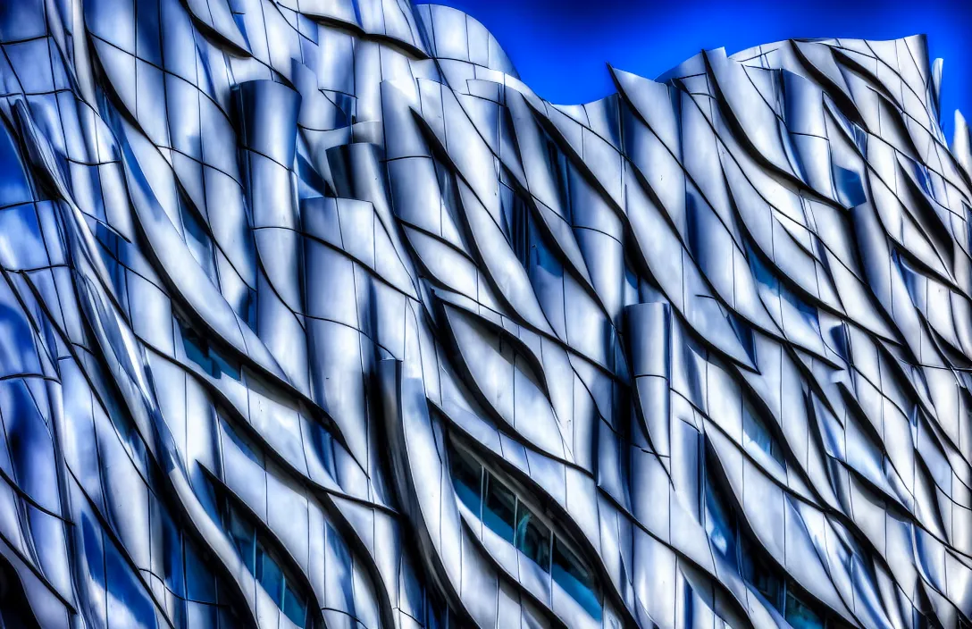 Image similar to the rules of proportion, scale, and perspective are disregarded the rules of proportion, scale, and perspective are disregarded work of art blacklight photography building by frank gehry