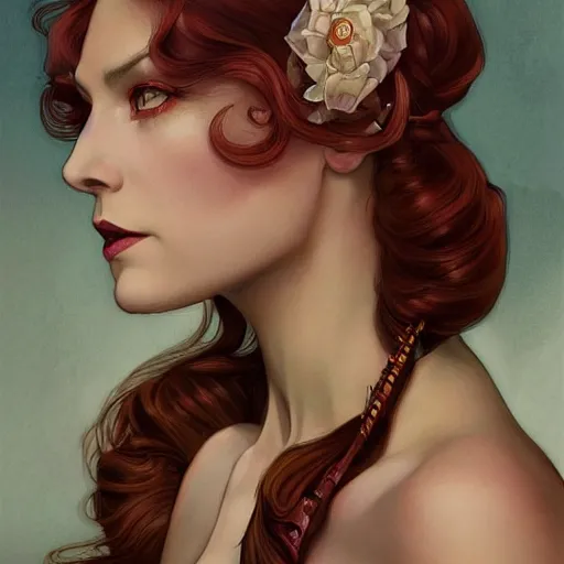 Prompt: an art nouveau, streamline moderne, multi - ethnic and multi - racial portrait in the style of charlie bowater, and in the style of donato giancola, and in the style of charles dulac. very large, clear, expressive, intelligent eyes. symmetrical, centered, ultrasharp focus, dramatic lighting, photorealistic digital painting, intricate ultra detailed background.