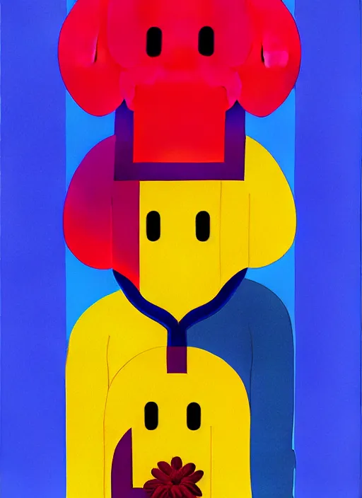 Image similar to flower men by shusei nagaoka, kaws, david rudnick, airbrush on canvas, pastell colours, cell shaded, 8 k