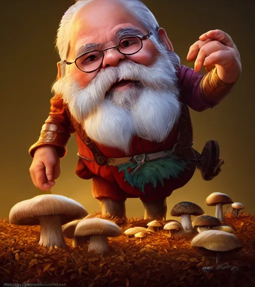 Prompt: An epic fantasy comic book style portrait painting of an extremely cute and adorable very beautiful mushroom soup dwarf, character design by Mark Ryden and Pixar and Hayao Miyazaki, unreal 5, DAZ, hyperrealistic, octane render, cosplay, RPG portrait, dynamic lighting, intricate detail, harvest fall vibrancy, cinematic