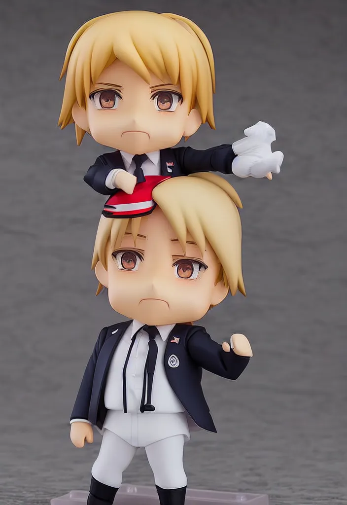 Image similar to An Anime Nendoroid of DONALD TRUMP!!!!!!!!!, Product Photo, 8k, Sharp photo