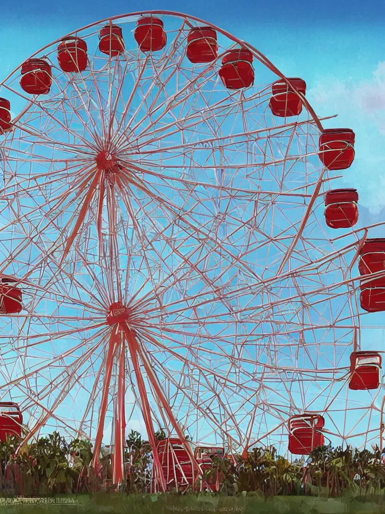 Image similar to ferris wheel by disney concept artists, blunt borders, rule of thirds