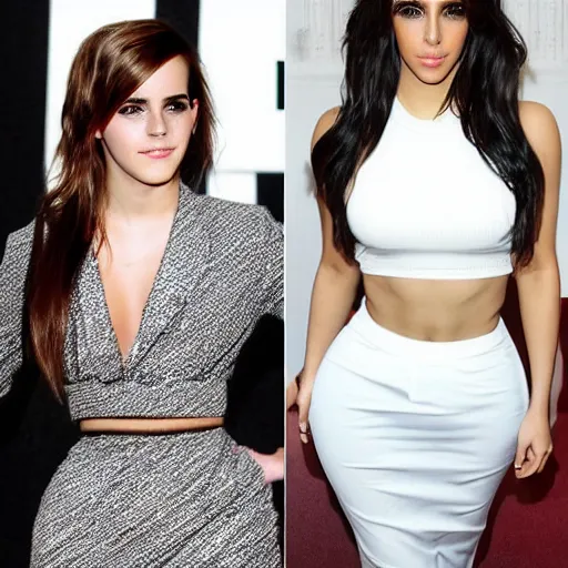 Image similar to emma watson mixed with kim kardashian