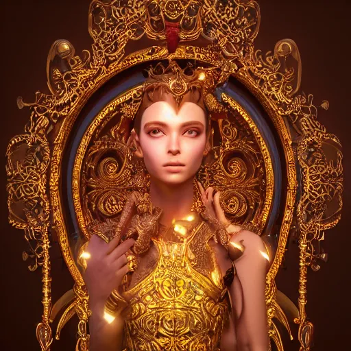 Image similar to portrait of wonderful princess, glowing, ornate and intricate, jaw dropping, dynamic lighting, intricate and detailed, 4 k octane render