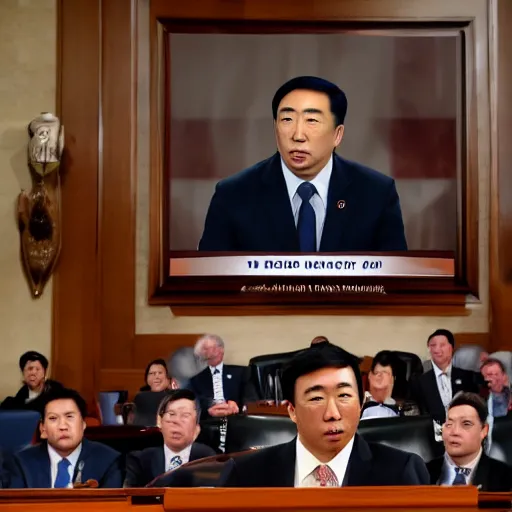 Image similar to President Andrew Yang powerpoint presentation to congress (REUTERS)