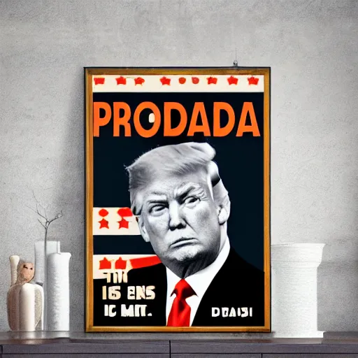 Prompt: world war 2 prooganda poster of donald trump