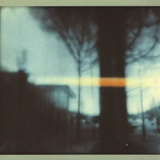 Image similar to photograph of a glitch, scary, uncanny, shot on polaroid