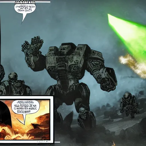 Image similar to Ghazghkull Mag Uruk Thraka killing the master chief