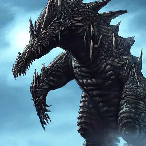 Prompt: concept art for a new kaiju monster for a godzilla move