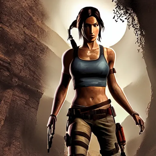 Image similar to A screenshot of Harrison Ford as Lara Croft in Tomb Raider PSX