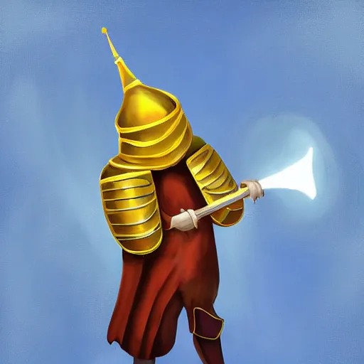 Prompt: tuba knight, digital art, epic lighting