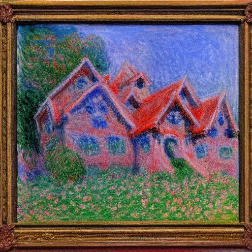 Image similar to a monster house by monet