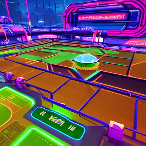 Image similar to futuristic neon arena isometric style by rocket league