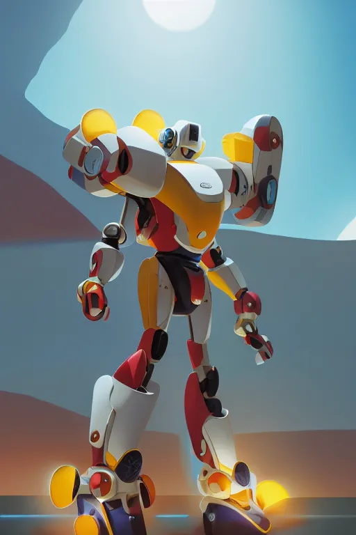 Image similar to metabots medabots medarotto medarot robot minimalist comics, behance hd by jesper ejsing, by rhads, makoto shinkai and lois van baarle, ilya kuvshinov, rossdraws global illumination ray tracing hdr radiating a glowing aura