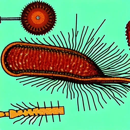 Prompt: exploded view of a rotifer weedwacker