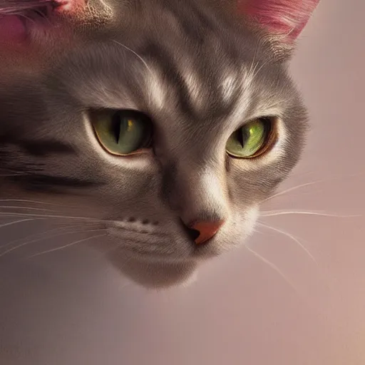 Prompt: a beautiful cat, aesthetic, oil painting, pale colors, high detail, 8 k, wide angle, octane render, trending on artstation,