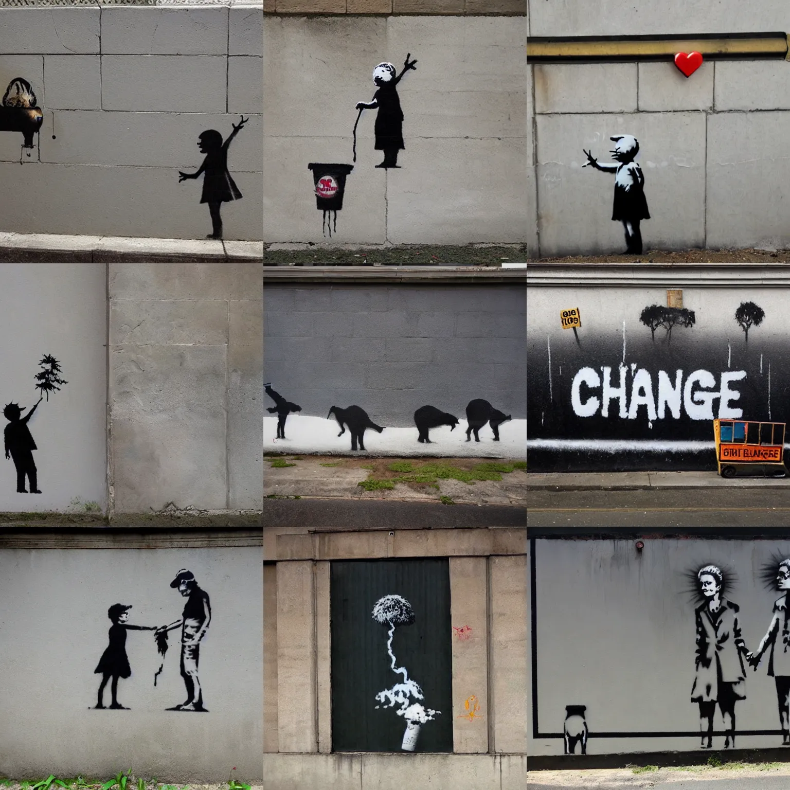 Prompt: climate change by banksy