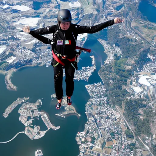 Prompt: base jump in zero gravity