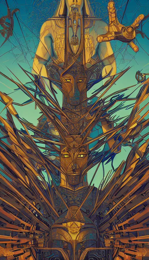 Image similar to Anubis, italian futurism, da vinci, Dan Mumford, Josan Gonzalez