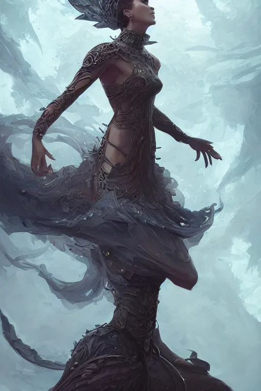 Image similar to full body portrait of an girl, D&D, fantasy, intricate, elegant, highly detailed, digital painting, artstation, concept art, smooth, sharp focus, illustration, art by artgerm and greg rutkowski and peter mohrbacher