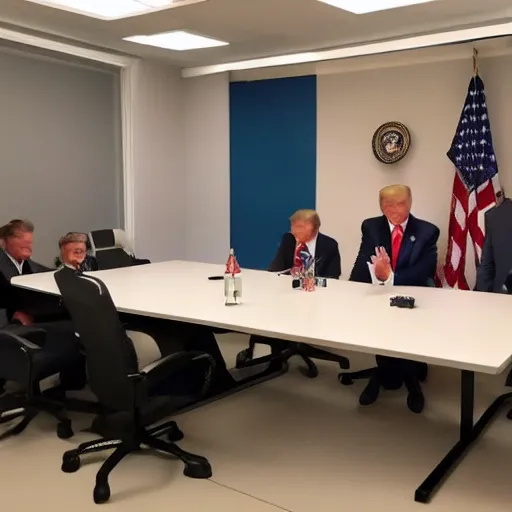 Image similar to Donald Trump in better call Saul meeting room