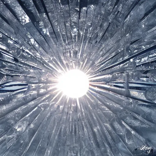 Image similar to the sun engulfed in Ice