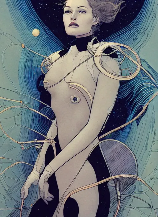 Image similar to a close up of a beautiful woman in a future space suit artwork by james jean, Phil noto and rebecca guay