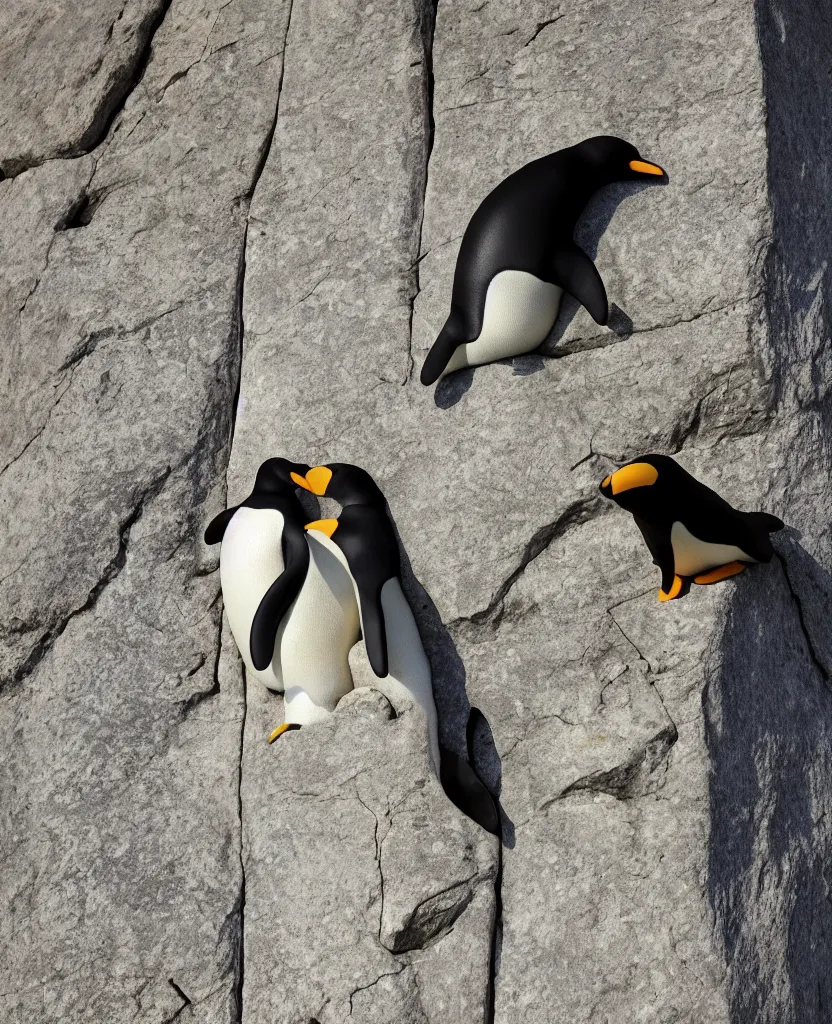 Image similar to a rock climbing hold in the shape of a penguin