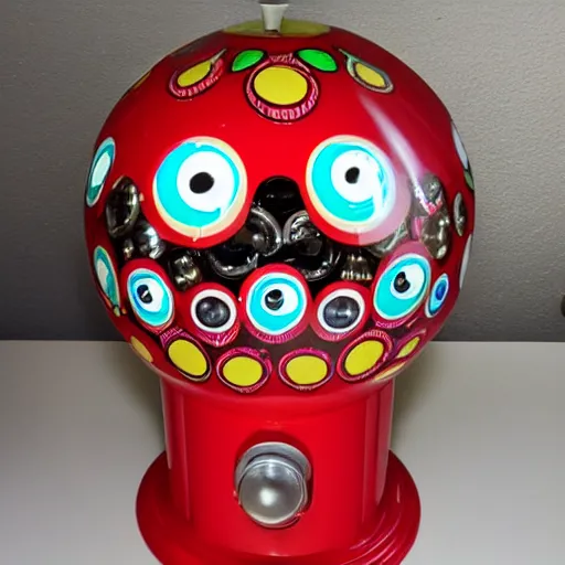 Image similar to gumball machine full of eyeballs