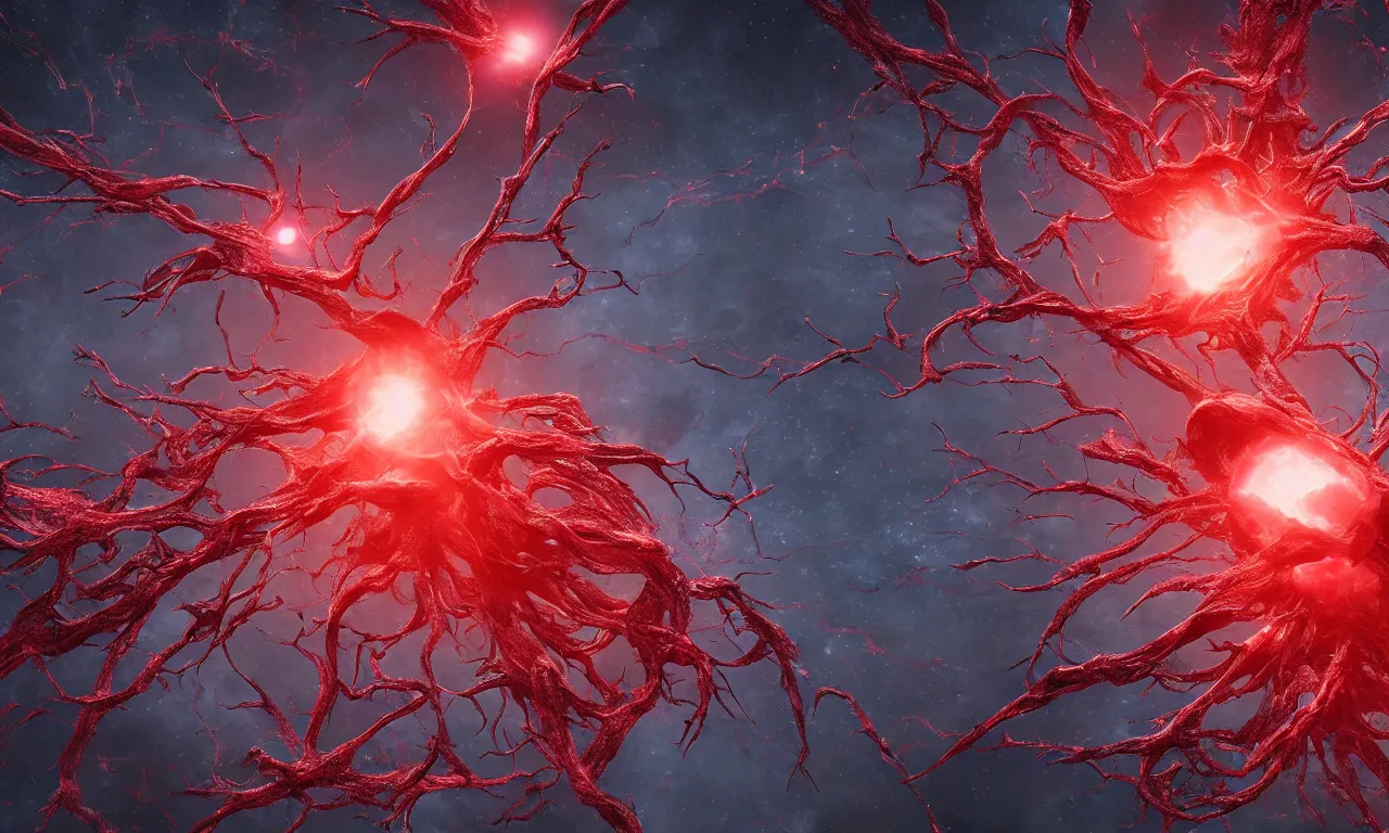 Prompt: A bloody red neurological network spanning across the galaxy,, realistic 4k octane beautifully detailed render, 4k post-processing, highly detailed, intricate complexity, epic composition, magical atmosphere, cinematic lighting, masterpiece, ultra hd