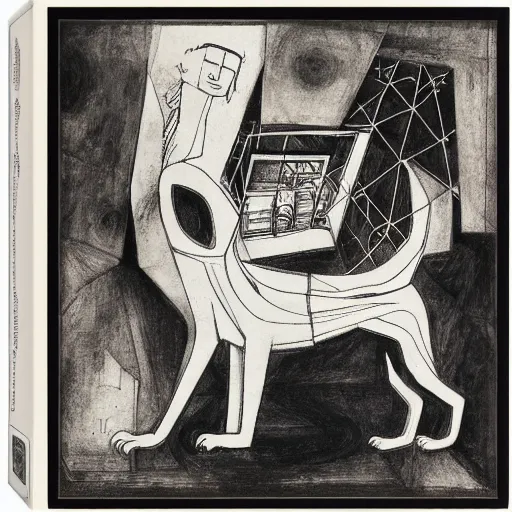 Prompt: large small giant building web dingo chinon toy vinyl record , by Amedeo Modigiliani and Albrecht Durer and Greg Rutkowski , An ink drawing , smooth , cubist