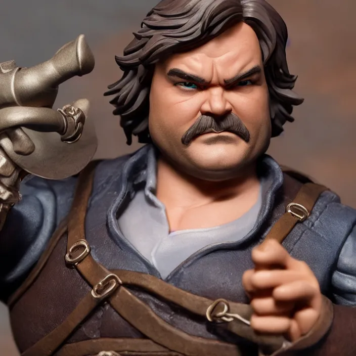 Prompt: detailed figure of jack black, first 4 figures, detailed product photo