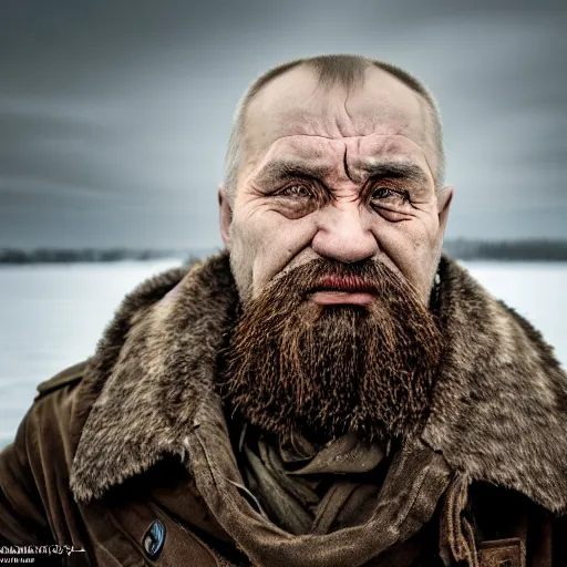 Image similar to portrait of a russian man mad about baltics, realistic, award winning photography, national geographic