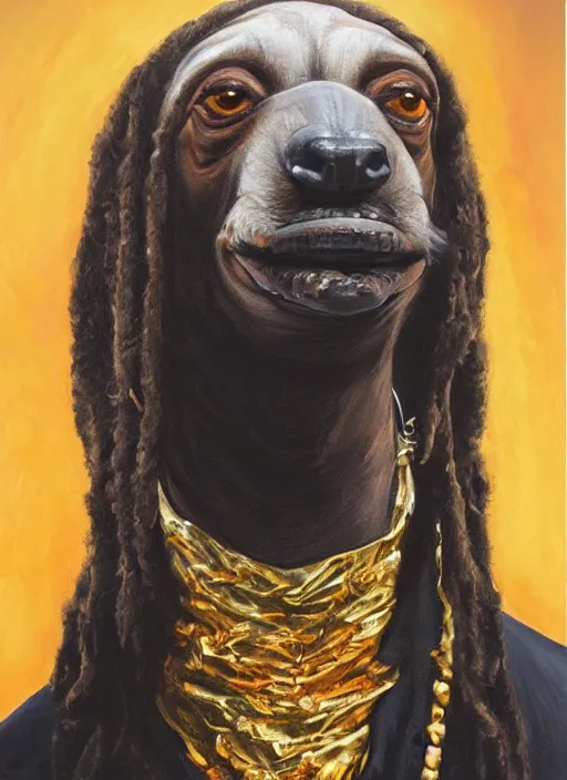 Image similar to ultra realistic portrait painting of snoop dogg as a sloth smoking a lit joint, art by frank frazetta, 4 k, ultra realistic, highly detailed, epic lighting