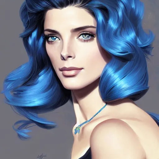 Prompt: Ashley Greene's face combined with Grace Kelly's face with blue hair as a Space Marine, western, D&D, fantasy, intricate, elegant, highly detailed, digital painting, artstation, concept art, matte, sharp focus, illustration, art by Artgerm and Greg Rutkowski and Alphonse Mucha
