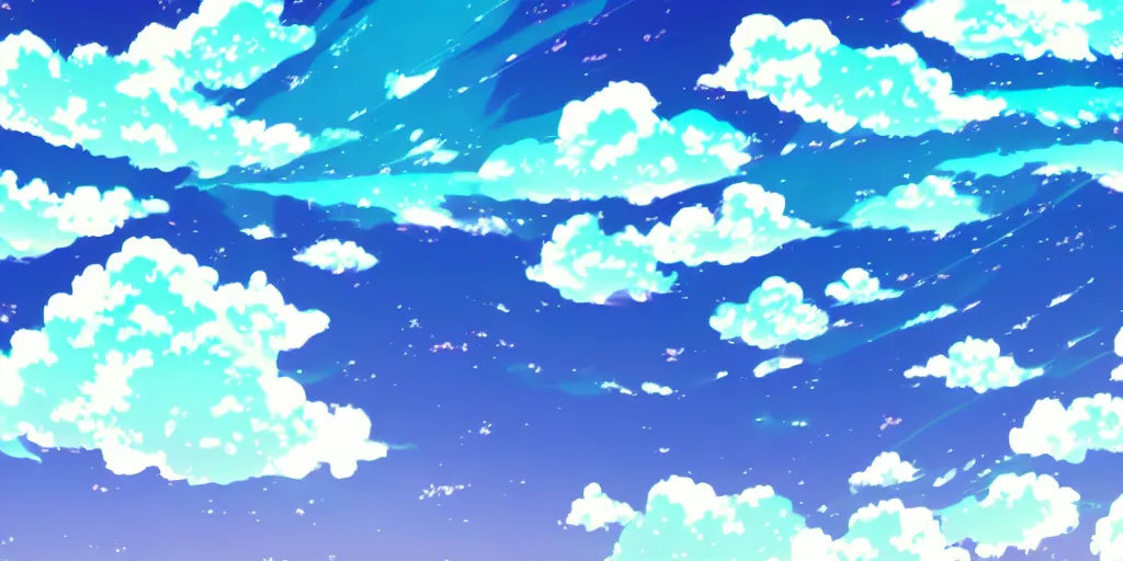 Image similar to A background for an anime-themed social media profile sky bright clouds bloom effect from Skyrim blender studio ghibli clouds