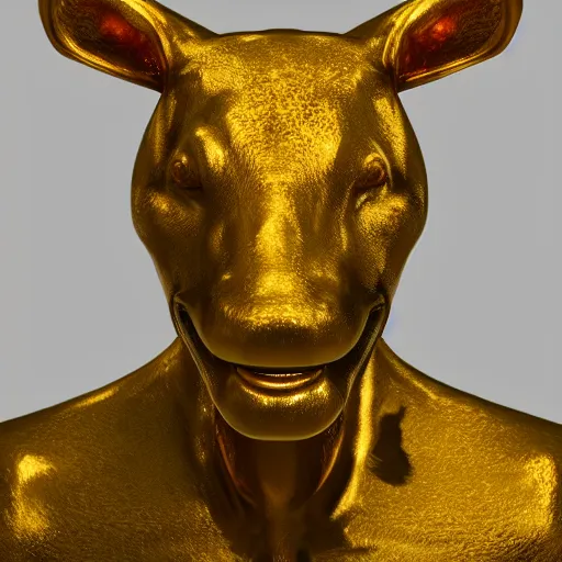 Prompt: portrait of animal gold statue, reflect, 8 k uhd, unreal engine, octane render in the artstyle of finnian macmanus, john park and greg rutkowski