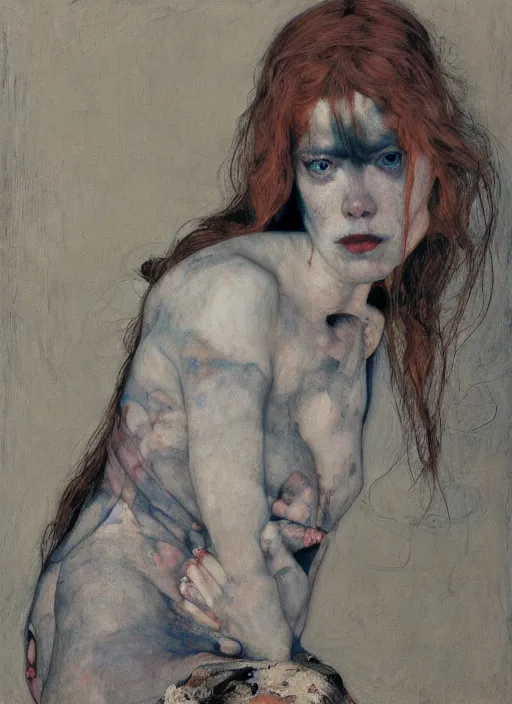 Image similar to danielle dax by jeremy lipking egon schiele gottfried helnwein