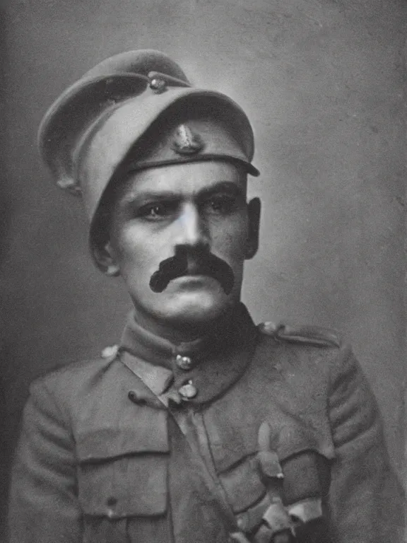 Prompt: portrait of death god, ww1 photo, grainy, high detail, high resolution,