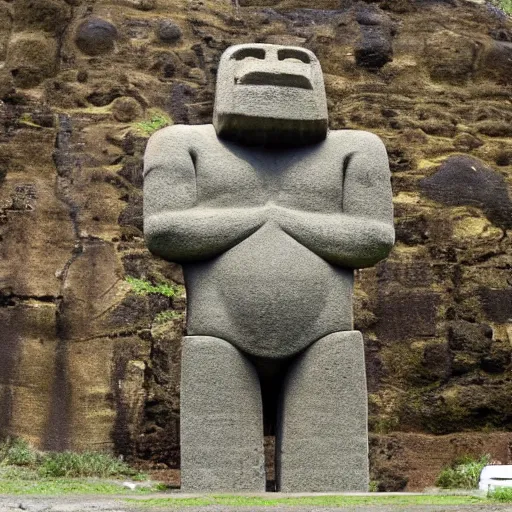 Prompt: A BodyBuilder Moai