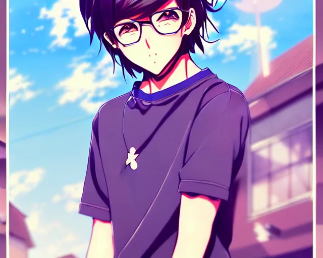 Image similar to boy's love anime high school scene spring setting, high detail concept art, perfect proportions good looking handsome, realistic shaded lighting poster ilya kuvshinov, katsuhiro, loish and clamp style, trending on art station, best selling artist