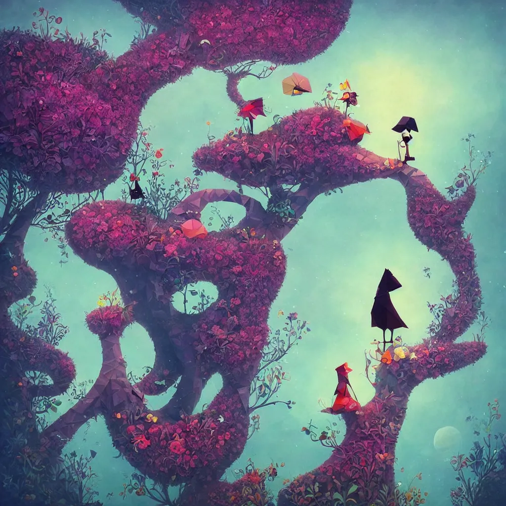 Image similar to low poly, pixar, surreal hybrid animals, nostalgia for a fairytale, magic realism, flowerpunk, mysterious vivid colors by andy kehoe and amanda clarke en un mundo de Gediminas Pranckevicius