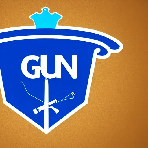 Image similar to gun with a blue crown logo