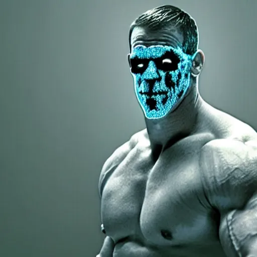 Image similar to john cena as a ghost, you cant see john cena, john cena is invisible to people
