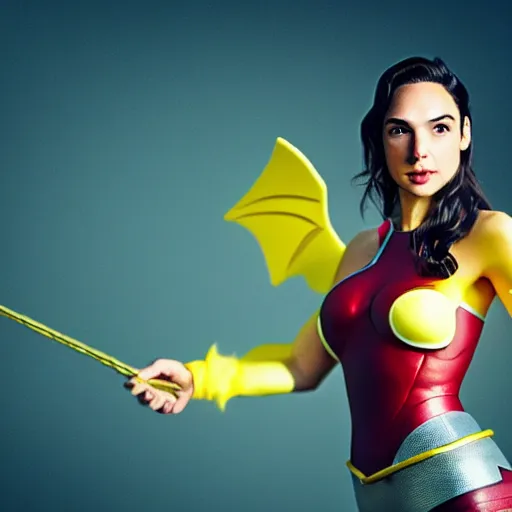 Image similar to gal gadot cosplay as picachu, professional photography, action shot, studio lighting, motion blur, hyper detailed, trending on artstation