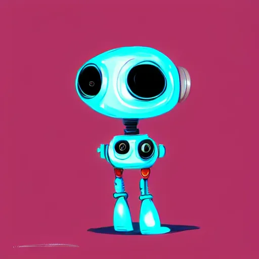 Prompt: tzeho lai, Digital illustration of a cute robot, cartoon character, concept art, cartoony, procreate, drawing, Trend on Behance Illustration, Childrens Art in Artstation