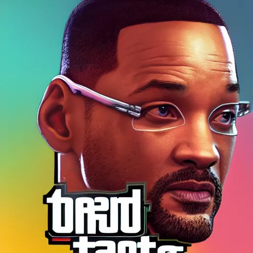 Image similar to Will Smith as Grand Theft Auto V cover art, hyperdetailed, artstation, cgsociety, 8k